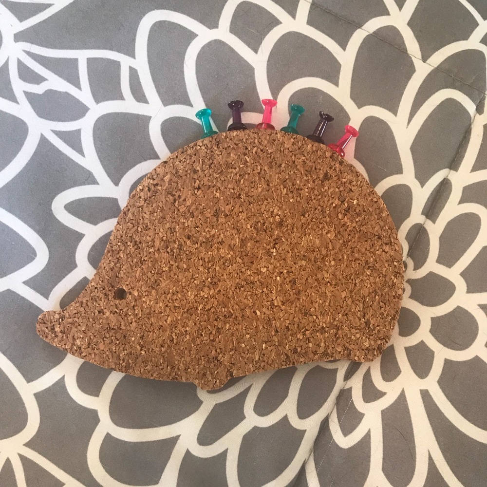 Hedgehog cork board magnet